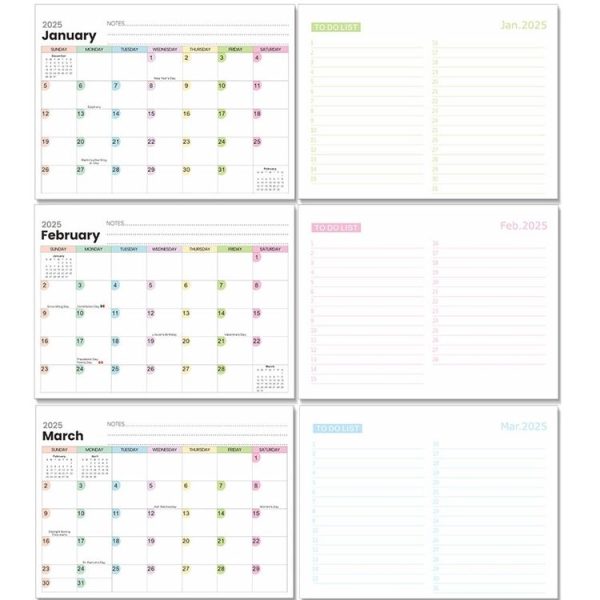 July 2024-December 2025 Simple English Desk Calendar Note Taking Desktop Planner Memo (W-01) - Image 6