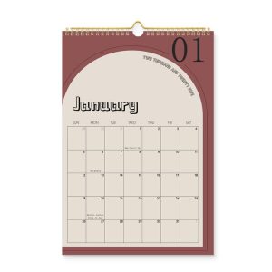 January 2025-June 2026 English Version Calendar Coil Schedule Note Taking Desktop Calendar Countdown Wall Calendar