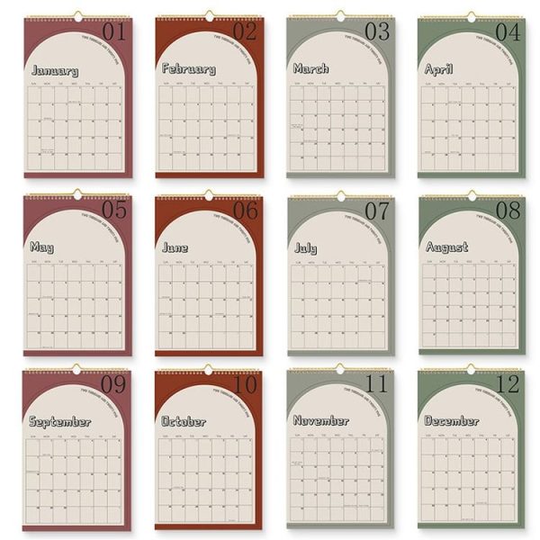 January 2025-June 2026 English Version Calendar Coil Schedule Note Taking Desktop Calendar Countdown Wall Calendar - Image 3