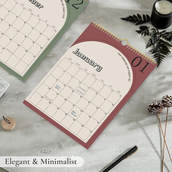 January 2025-June 2026 English Version Calendar Coil Schedule Note Taking Desktop Calendar Countdown Wall Calendar - Image 6