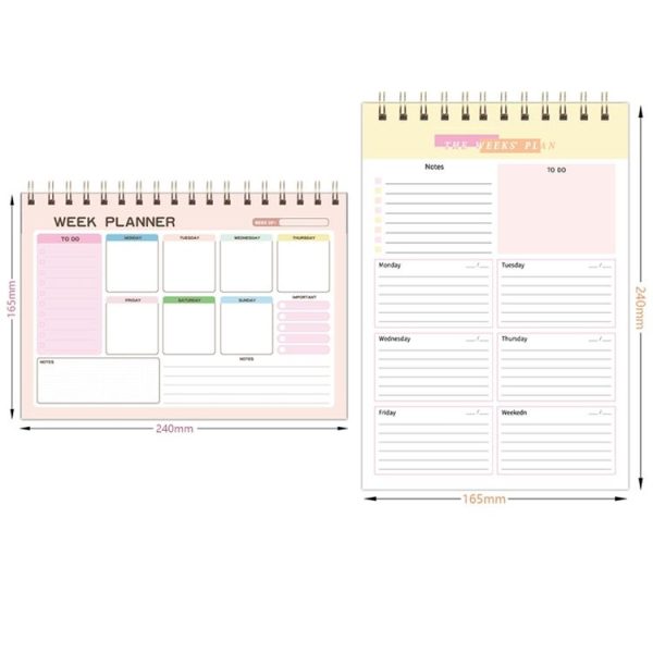 A5 Weekly Planner Notebook Waterproof Planner Coiled Clocking Memo, Style: Horizontal Colorful - Image 3