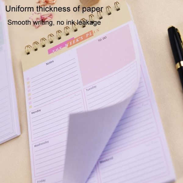 A5 Weekly Planner Notebook Waterproof Planner Coiled Clocking Memo, Style: Horizontal Colorful - Image 5
