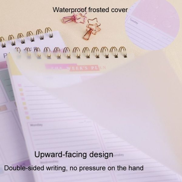 A5 Weekly Planner Notebook Waterproof Planner Coiled Clocking Memo, Style: Horizontal Colorful - Image 6