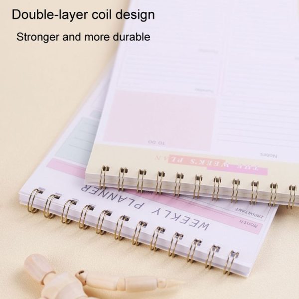A5 Weekly Planner Notebook Waterproof Planner Coiled Clocking Memo, Style: Horizontal Colorful - Image 7