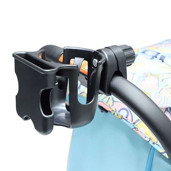 2 In 1 Skeleton Stroller Cell Phone Mug Holder Pushchair Multi-Use Bottle Rack (Black)