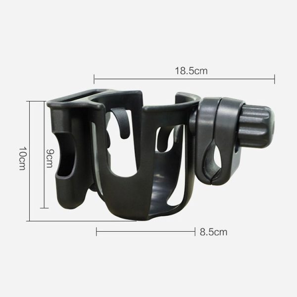 2 In 1 Skeleton Stroller Cell Phone Mug Holder Pushchair Multi-Use Bottle Rack (Black) - Image 11