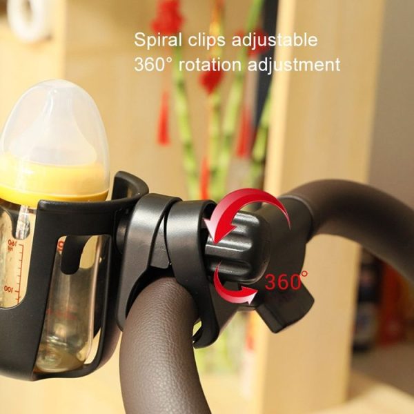 2 In 1 Skeleton Stroller Cell Phone Mug Holder Pushchair Multi-Use Bottle Rack (Black) - Image 3