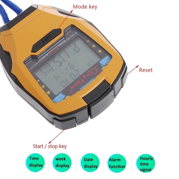 AnyTime D-308 Three Rows Sports Stopwatch 100 Lap-Memory - Image 4