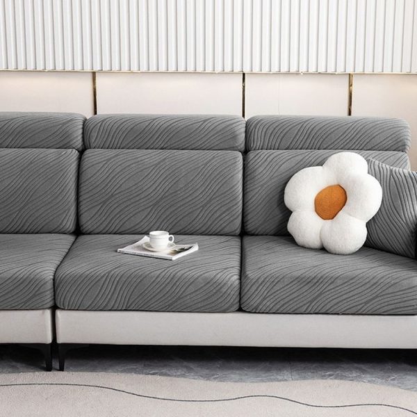 Knitted Lazy All Inclusive Sofa Cover Household Stretch Sofa Covering Cloth, Color: Beige (Extra Large Single Person) - Image 2