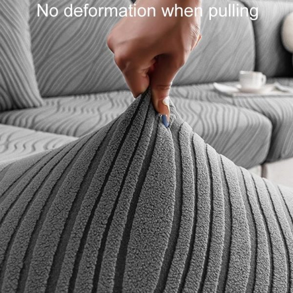 Knitted Lazy All Inclusive Sofa Cover Household Stretch Sofa Covering Cloth, Color: Beige (Extra Large Single Person) - Image 5