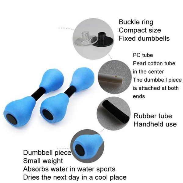 1pair EVA Water Sports Small Dumbbells Ladies Children Home Fitness Equipment Adjustable Dumbbells (Blue Black) - Image 4