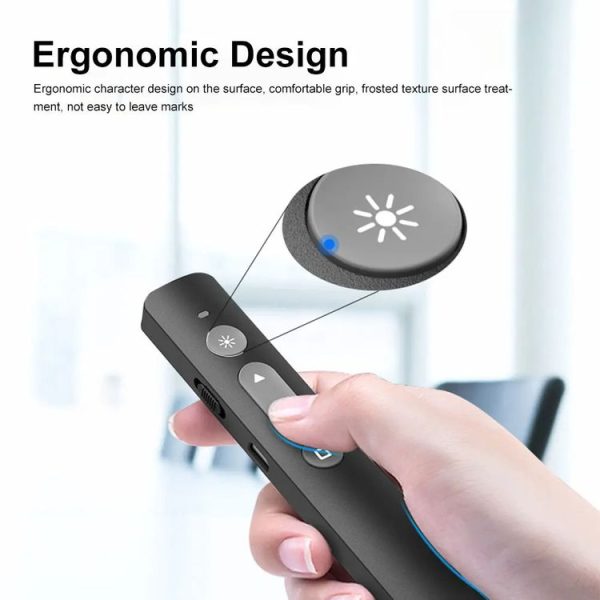 B1 Multimedia Infrared Laser Pointer Teaching Business Wireless PPT Page Turning Pen (Black) - Image 5