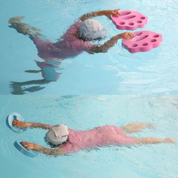 1pair Adult Children Swimming Hand Grip Floating Board Thickened Water Beater Board, Color: Round Simple Dark Blue - Image 2