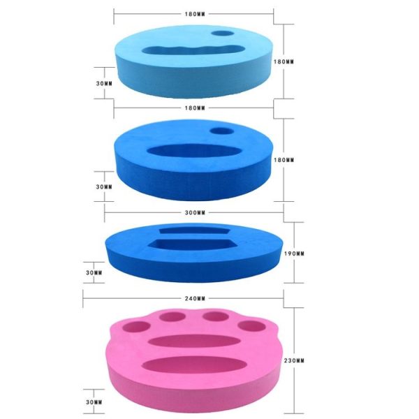 1pair Adult Children Swimming Hand Grip Floating Board Thickened Water Beater Board, Color: Round Simple Dark Blue - Image 4