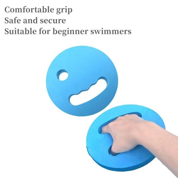 1pair Adult Children Swimming Hand Grip Floating Board Thickened Water Beater Board, Color: Round Simple Dark Blue - Image 6