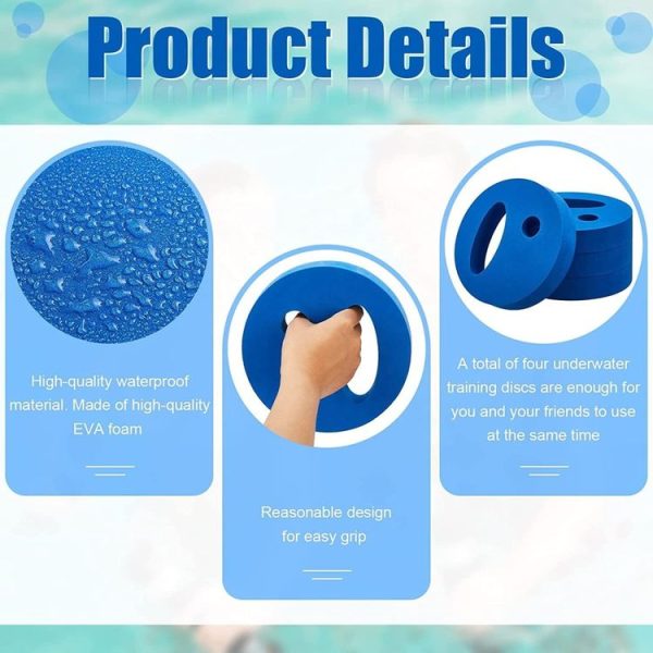 1pair Adult Children Swimming Hand Grip Floating Board Thickened Water Beater Board, Color: Round Simple Dark Blue - Image 7
