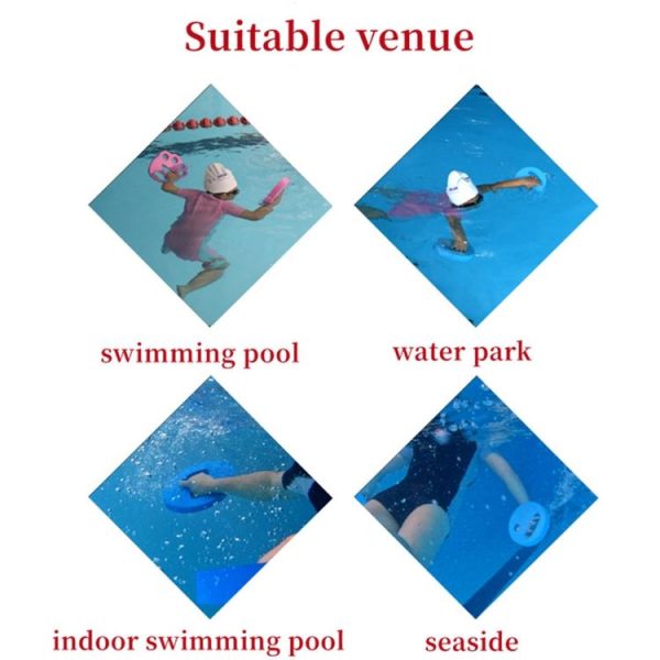1pair Adult Children Swimming Hand Grip Floating Board Thickened Water Beater Board, Color: Round Simple Dark Blue - Image 8