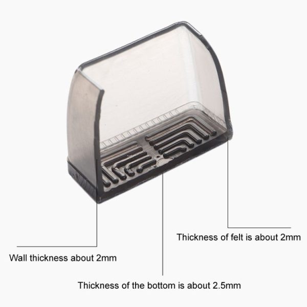 4pcs / Set Thickened Wear-Resistant Table And Chair Leg Covers Household Quiet Non-Slip Stool Foot Protector, Style: Mini Small Round Transparent - Image 3