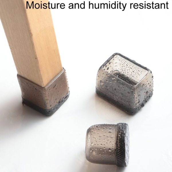 4pcs / Set Thickened Wear-Resistant Table And Chair Leg Covers Household Quiet Non-Slip Stool Foot Protector, Style: Mini Small Round Transparent - Image 6