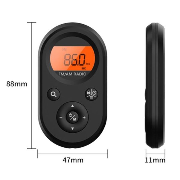 M01 Mini Portable Rechargeable FM / AM Radio With Backlight (Black) - Image 3