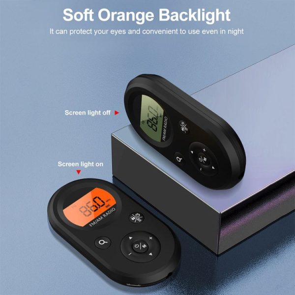M01 Mini Portable Rechargeable FM / AM Radio With Backlight (Black) - Image 6