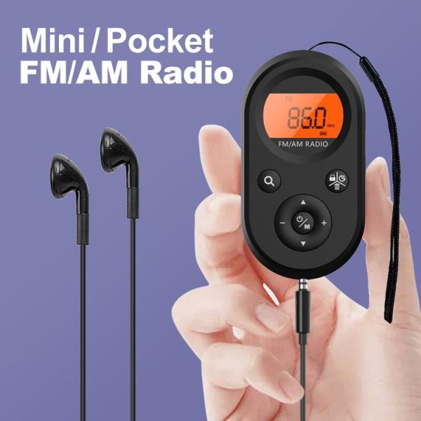 M01 Mini Portable Rechargeable FM / AM Radio With Backlight (Black) - Image 9