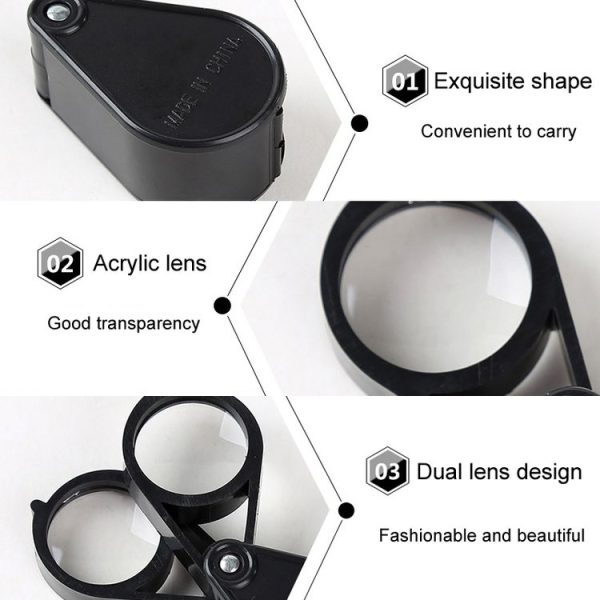 Handheld Portable 30mm Double Open 10X HD Folding Magnifier - Image 4
