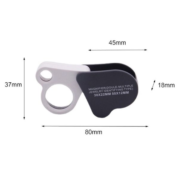 Portable Folding 30X / 50X Dual Lens High Definition Jewelry And Jade Magnifier - Image 2