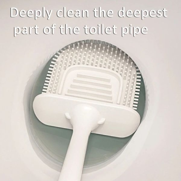 Wall-mounted Toilet Brush and Holder Set Odorless Design with Lid Bathroom Cleaning Kit (Cream White) - Image 6