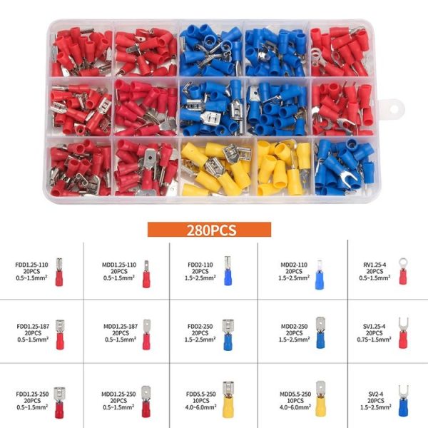280pcs / Set Cold Pressed Terminal Block Connector Assembly Set - Image 2