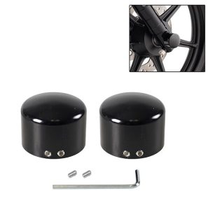 Harley Davidson Motorcycle Modified Front Axle Wheel Covers Front Axle Decorative Cover (Black)