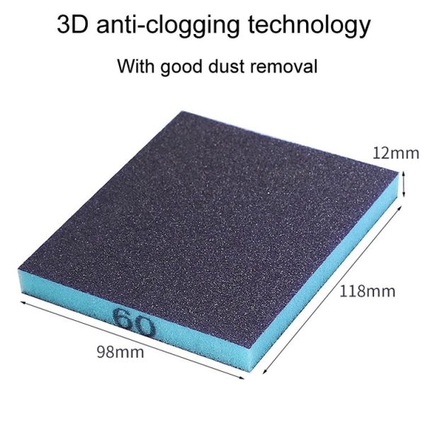 60# Woodworking Polishing Metal Rust Removal Wet And Dry Sponge Sandpaper - Image 3