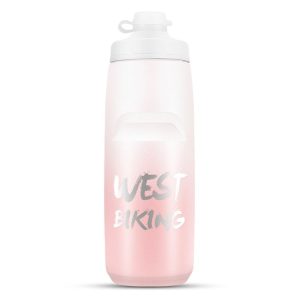 WEST BIKING 750ML Bicycle Water Bottle Portable Outdoor Cycling Water Cup, Color: White Pink Gradient