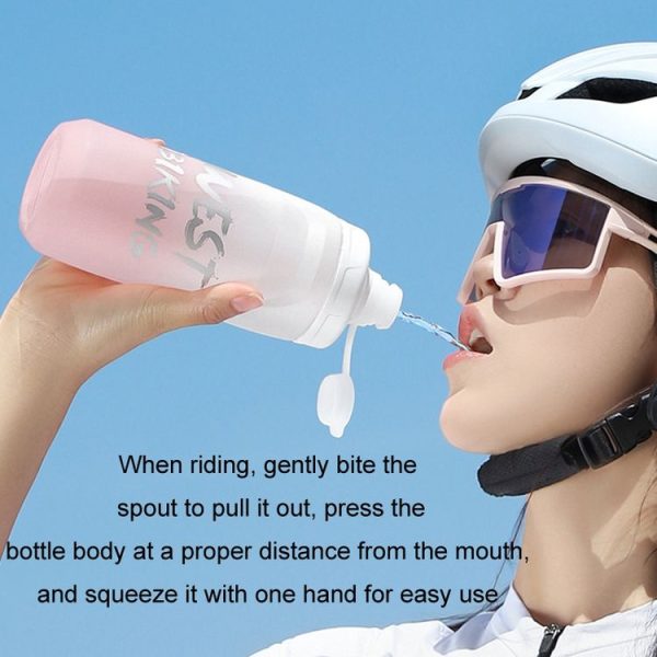 WEST BIKING 750ML Bicycle Water Bottle Portable Outdoor Cycling Water Cup, Color: White Pink Gradient - Image 4