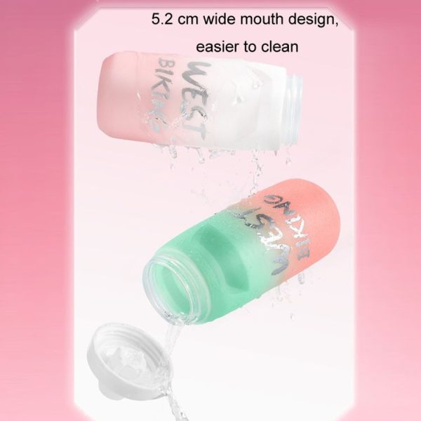 WEST BIKING 750ML Bicycle Water Bottle Portable Outdoor Cycling Water Cup, Color: White Pink Gradient - Image 5
