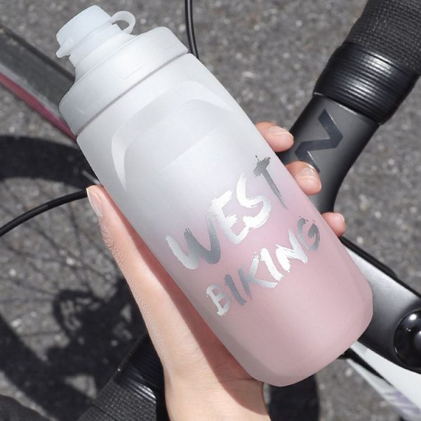 WEST BIKING 750ML Bicycle Water Bottle Portable Outdoor Cycling Water Cup, Color: White Pink Gradient - Image 9