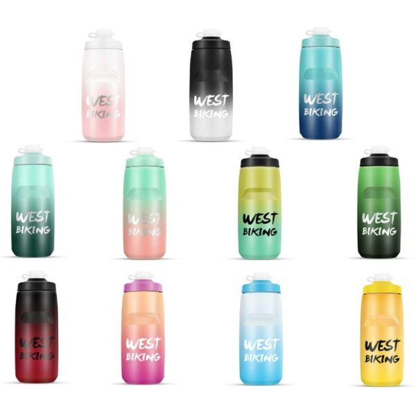WEST BIKING 620ML Bicycle Water Bottle Portable Outdoor Cycling Water Cup, Color: White Pink Gradient - Image 2