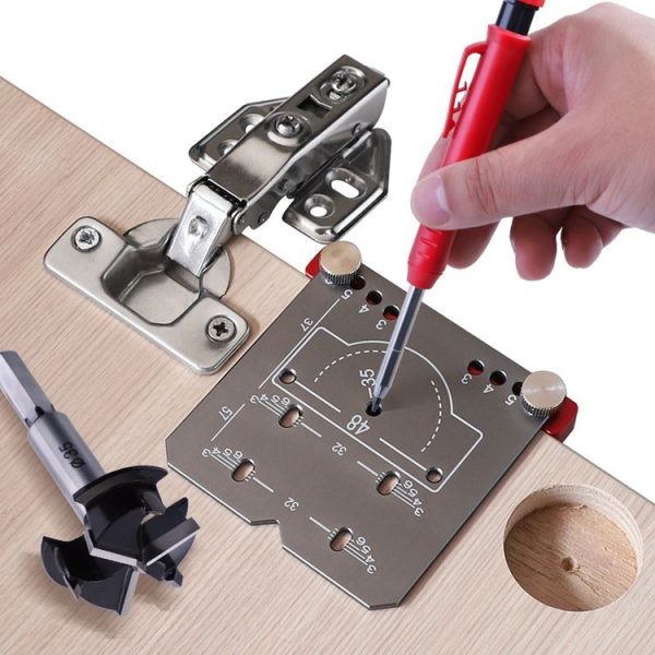 4pcs / Set 35mm Hinge Drilling Locator Hinging Hole Punching Auxiliary Tool, Color: Black - Image 2