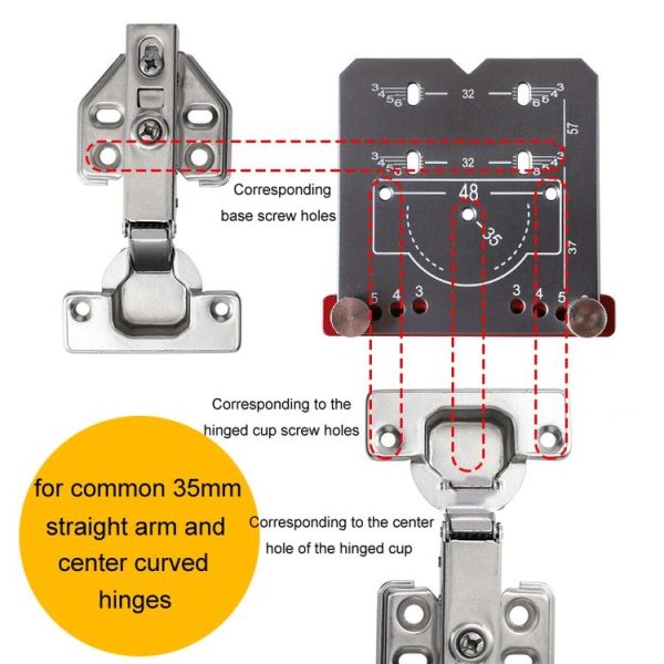 4pcs / Set 35mm Hinge Drilling Locator Hinging Hole Punching Auxiliary Tool, Color: Black - Image 4