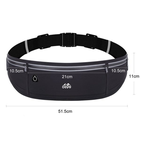 OUDU Outdoor Sports Waist Pack Male And Female Running Waterproof Cell Phone Bag (Black) - Image 3