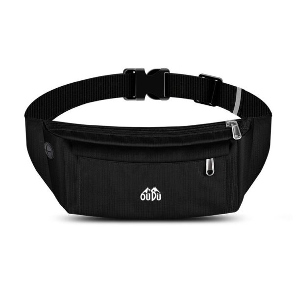 OUDU Outdoor Sports Waist Pack Male And Female Running Waterproof Cell Phone Bag (Black)