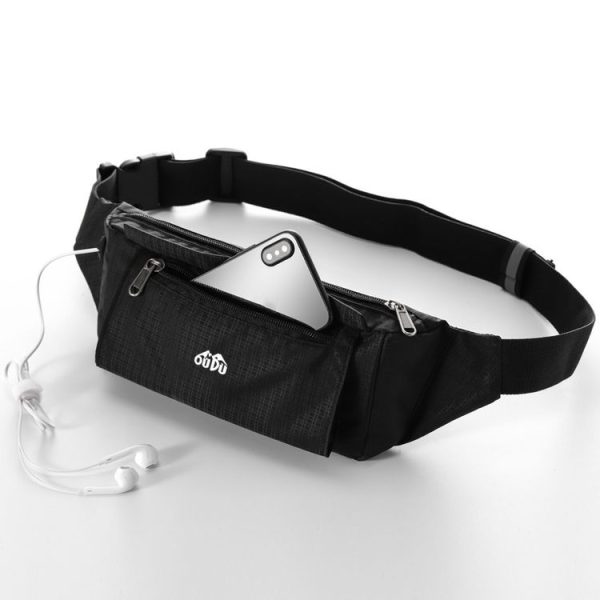 OUDU Outdoor Sports Waist Pack Male And Female Running Waterproof Cell Phone Bag (Black) - Image 2