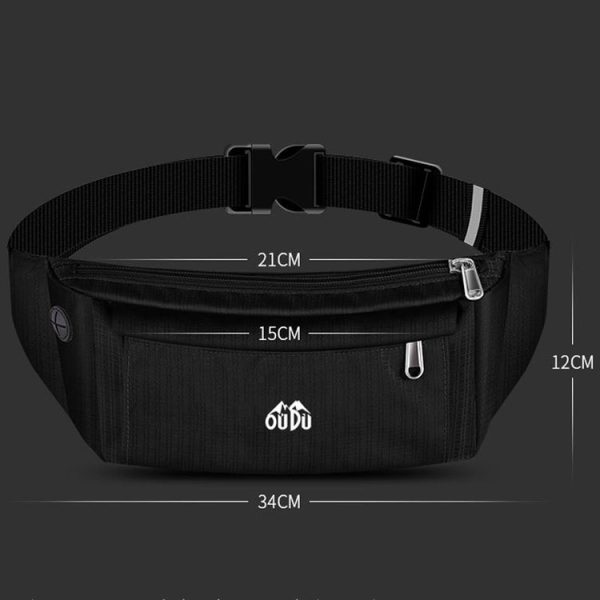 OUDU Outdoor Sports Waist Pack Male And Female Running Waterproof Cell Phone Bag (Black) - Image 3