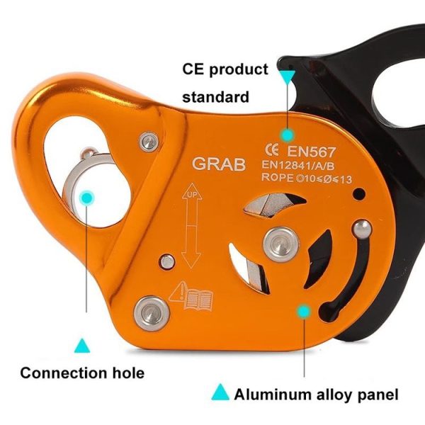 XINDA TPQ6608 High-altitude Work Protector Removable Self-locking Rope Grabber (Orange) - Image 5