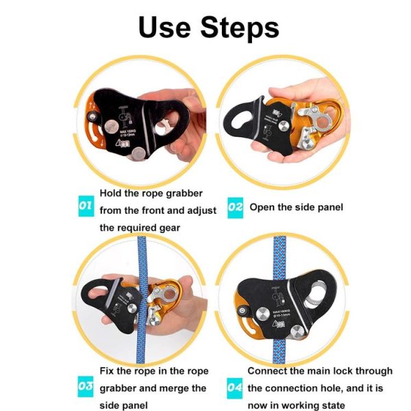 XINDA TPQ6608 High-altitude Work Protector Removable Self-locking Rope Grabber (Orange) - Image 7