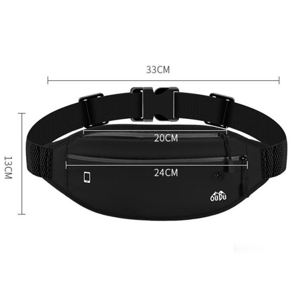 OUDU Outdoor Sports Portable Waist Pack Male And Female Running Waterproof Cell Phone Bag (Black) - Image 3