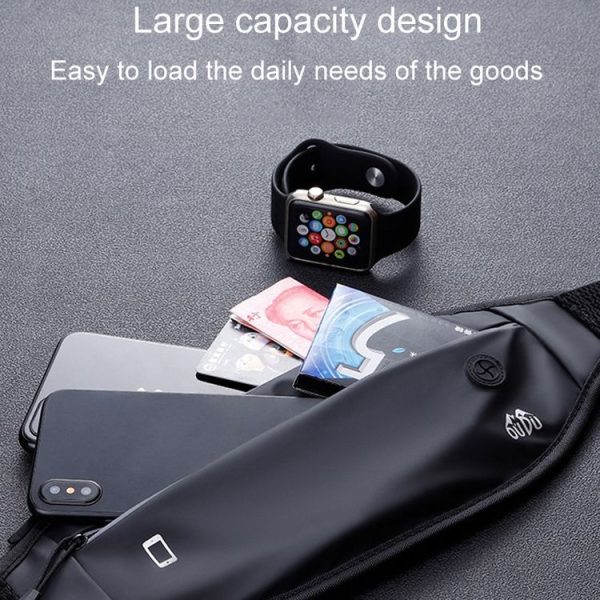 OUDU Outdoor Sports Portable Waist Pack Male And Female Running Waterproof Cell Phone Bag (Black) - Image 9