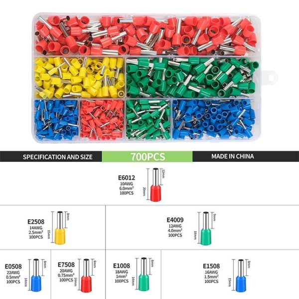700pcs / Set European Style Tube Type Wiring Cold Press Terminal Set - Image 3