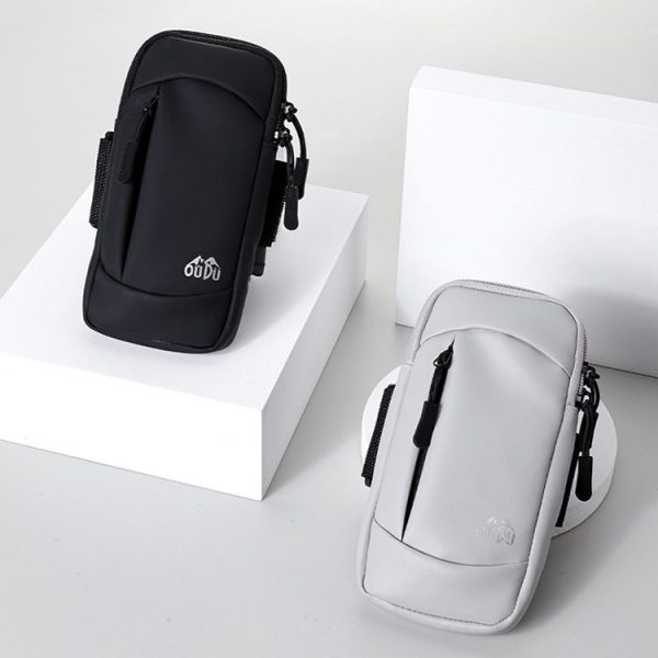 OUDU Outdoor Running Cell Phone Arm Bag Unisex Sports Portable Mobile Phone Pouch (Black) - Image 2