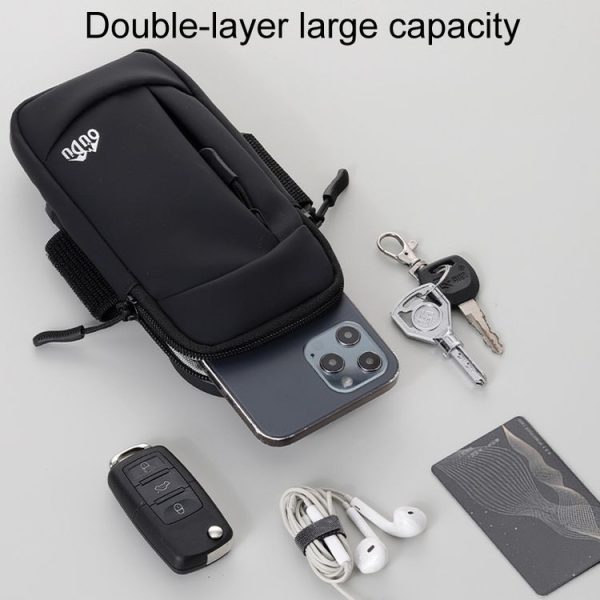 OUDU Outdoor Running Cell Phone Arm Bag Unisex Sports Portable Mobile Phone Pouch (Black) - Image 8